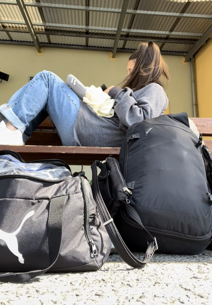 solo travel and waiting for the train in Europe