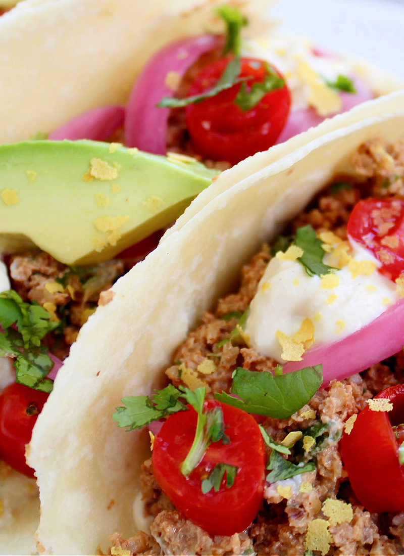 vegan walnut mushroom tacos