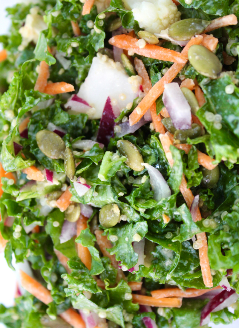 lemon tahini kale salad