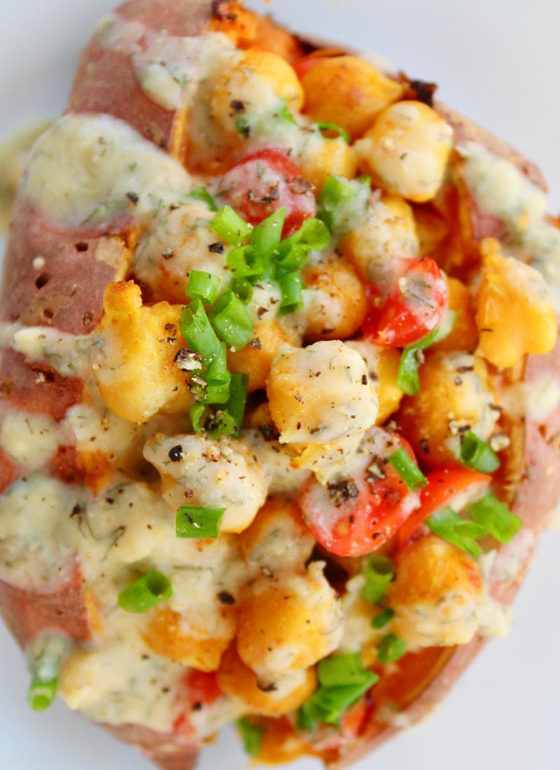 chickpea stuffed sweet potato